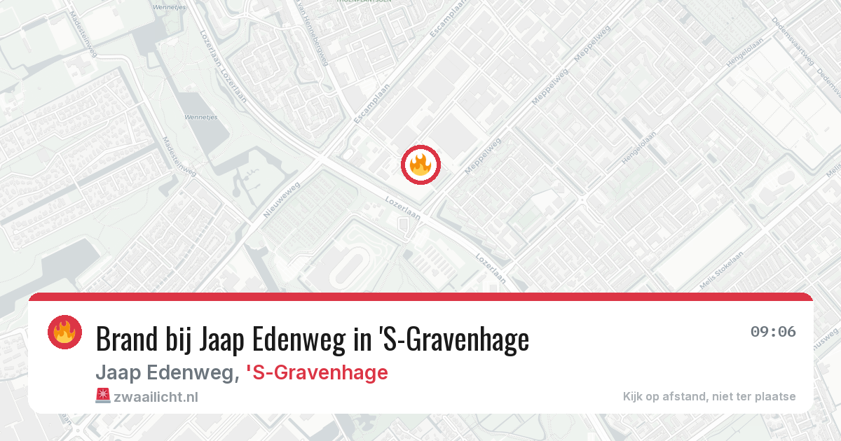 Brand bij Jaap Edenweg in 'S-Gravenhage — 1 aug 2026