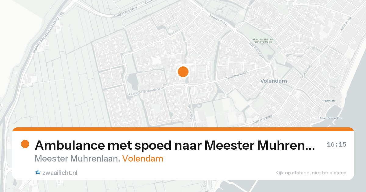 Ambulance met spoed naar Meester Muhrenlaan in Volendam — 22 aug 2026