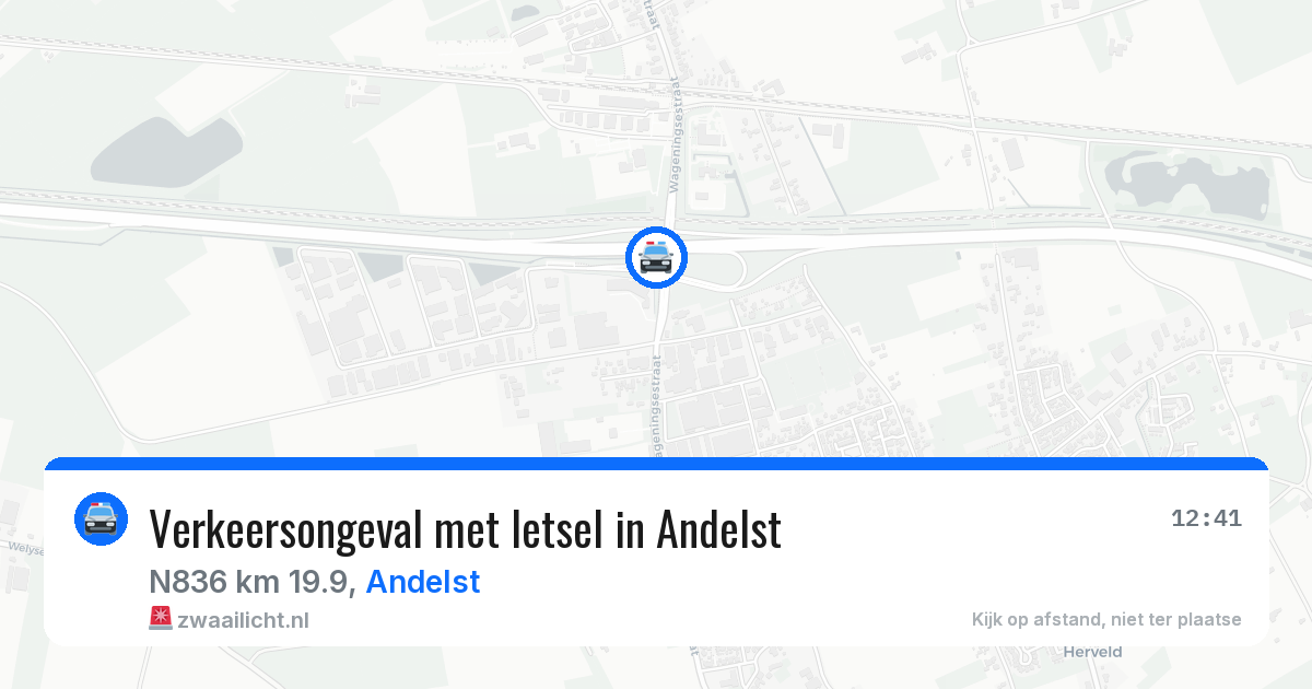 Verkeersongeval met letsel in Andelst — 11 aug 2026