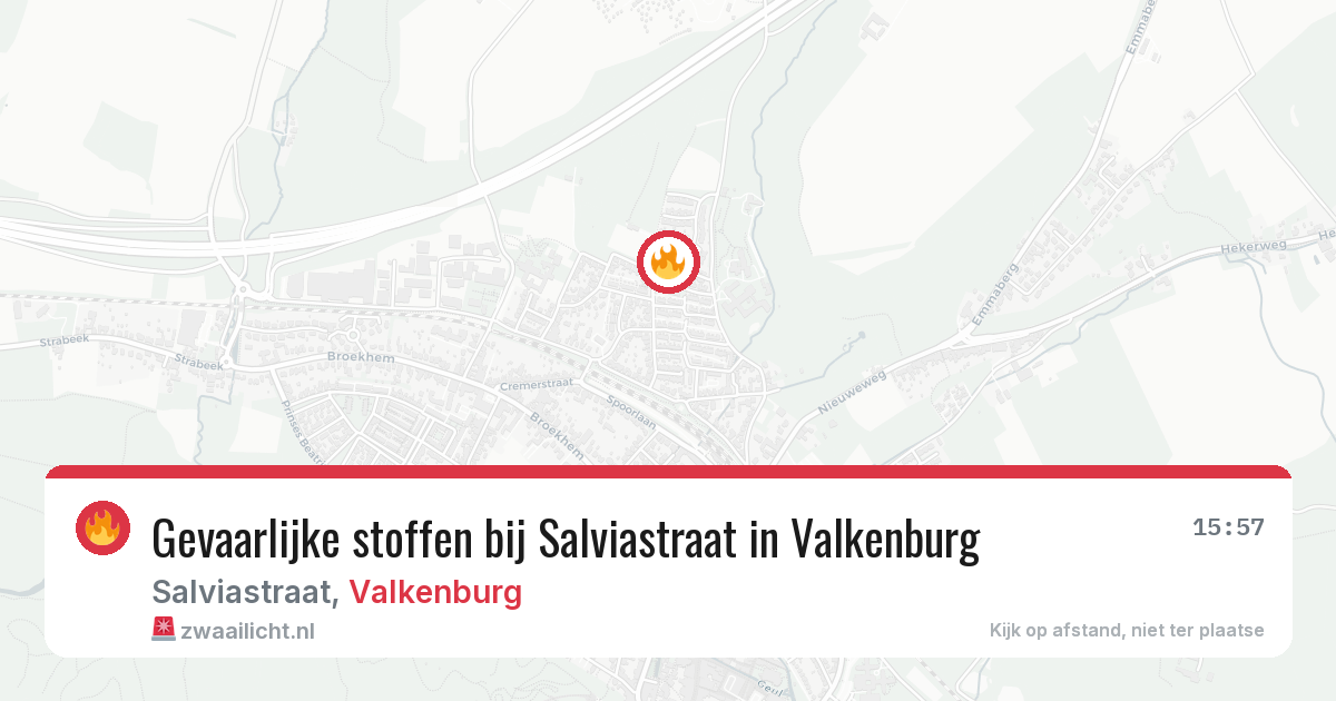 Gevaarlijke stoffen bij Salviastraat in Valkenburg — 8 jul 2026