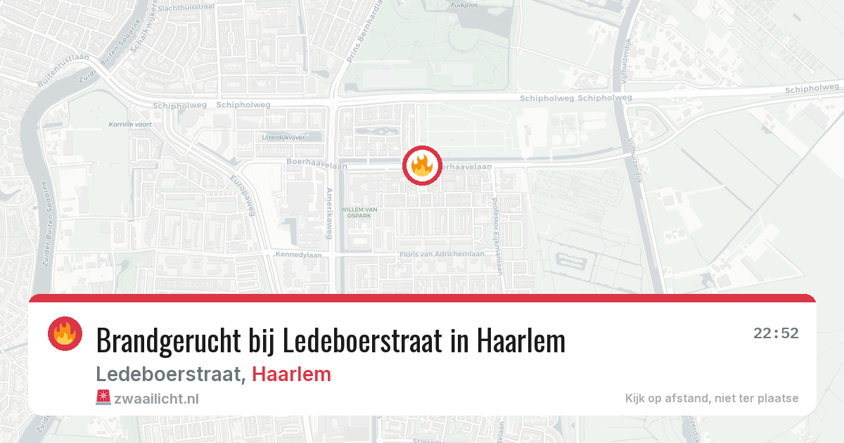 Brandgerucht bij Ledeboerstraat in Haarlem — 28 mei 2026
