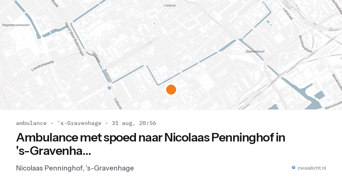 Ambulance met spoed naar Nicolaas Penninghof in 's-Gravenhage — 31 aug 2026