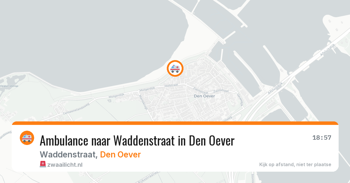 Ambulance naar Waddenstraat in Den Oever — 26 mei 2026