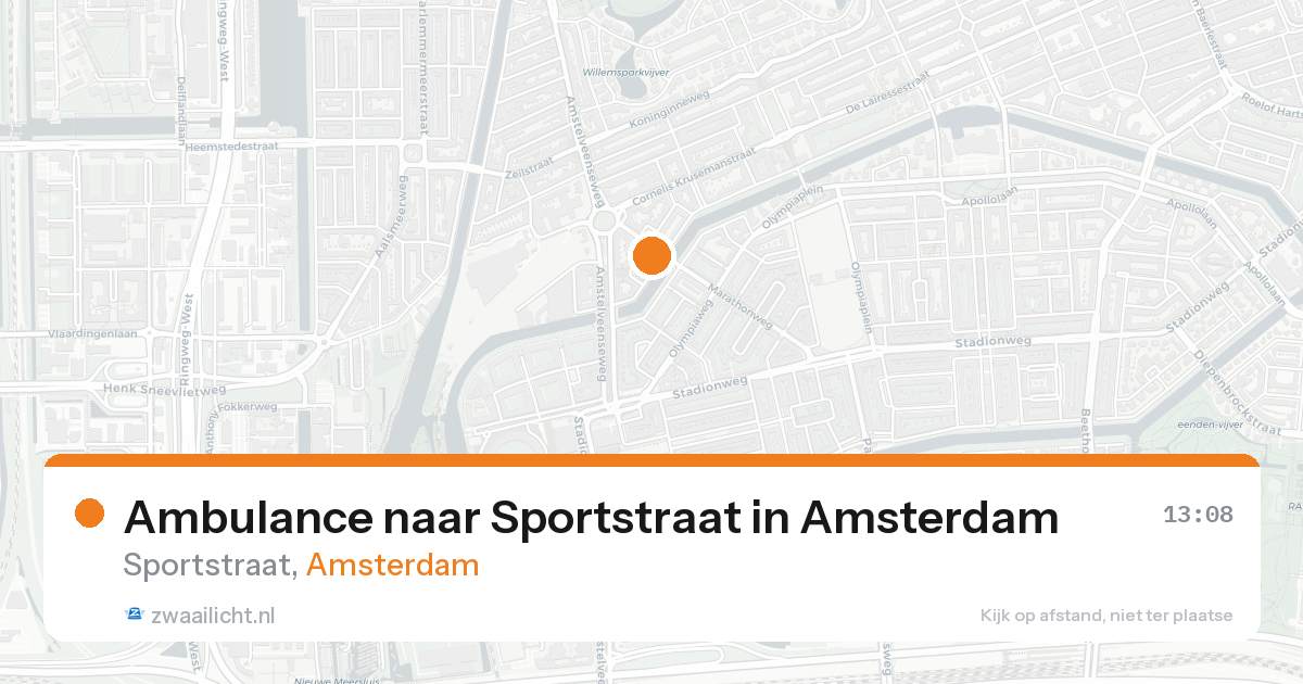 Ambulance naar Sportstraat in Amsterdam — 23 aug 2026