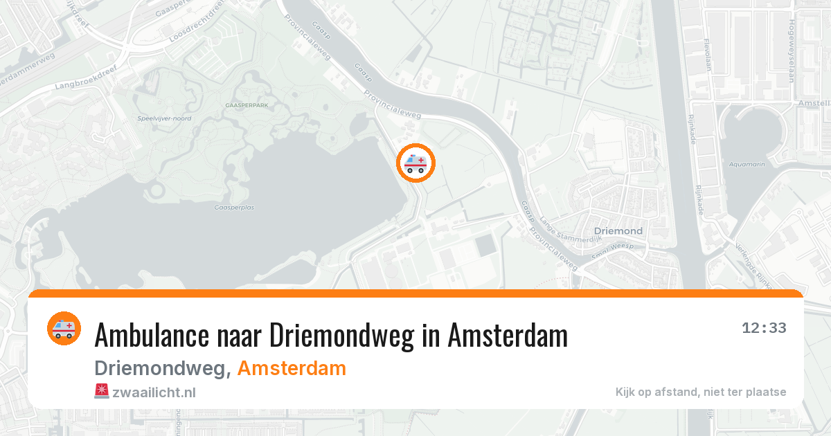 Ambulance naar Driemondweg in Amsterdam — 11 aug 2026