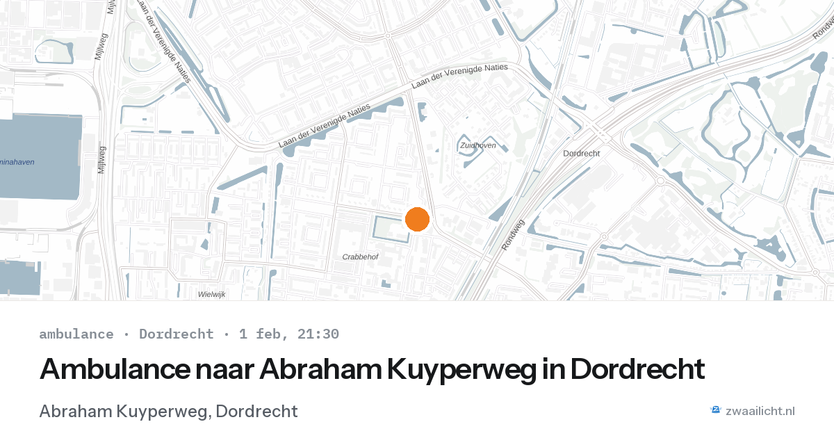 Ambulance naar Abraham Kuyperweg in Dordrecht — 1 feb 2026