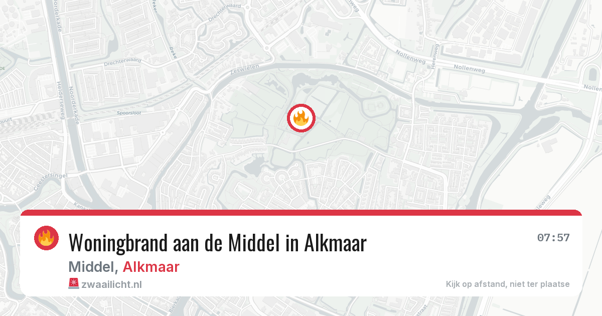 Woningbrand aan de Middel in Alkmaar — 15 feb 2026