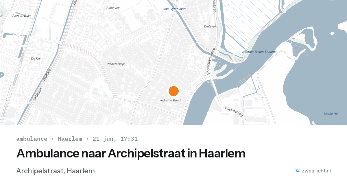 Ambulance naar Archipelstraat in Haarlem — 21 jun 2026