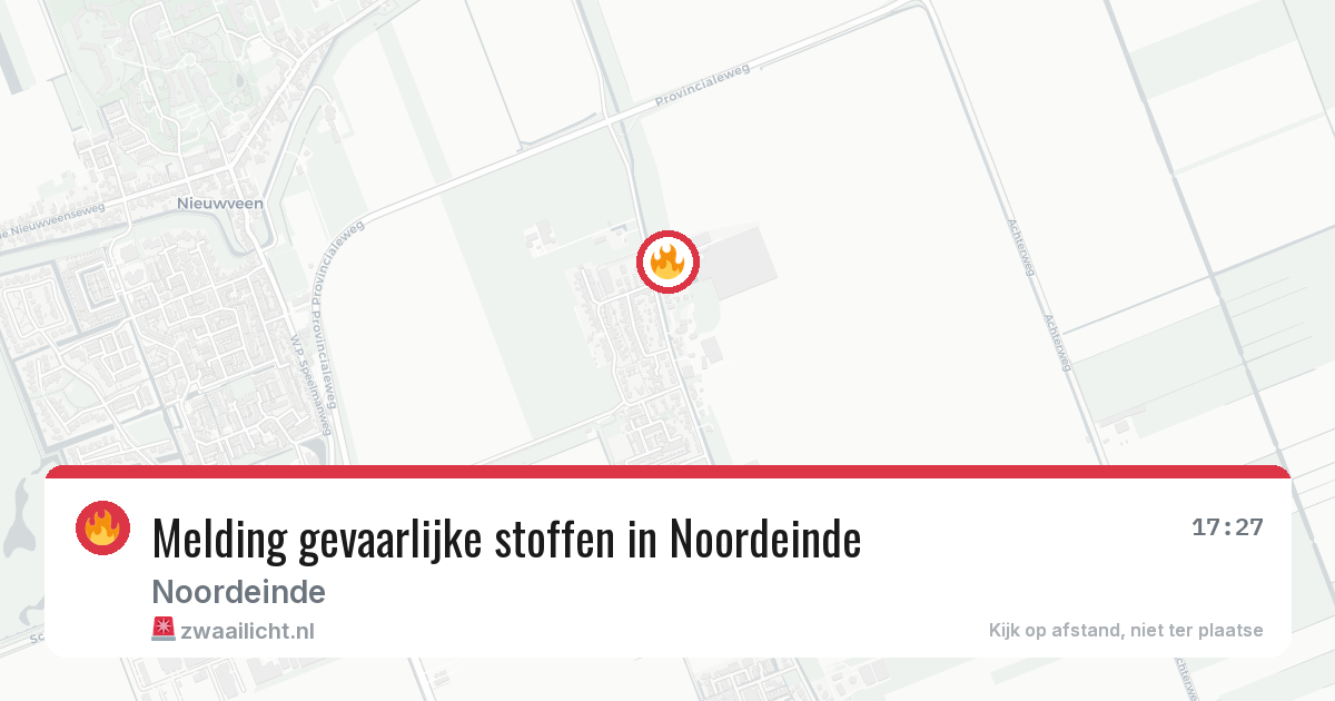 Melding gevaarlijke stoffen in Noordeinde — 29 jun 2026