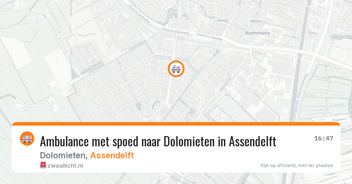 Ambulance met spoed naar Dolomieten in Assendelft — 4 aug 2026