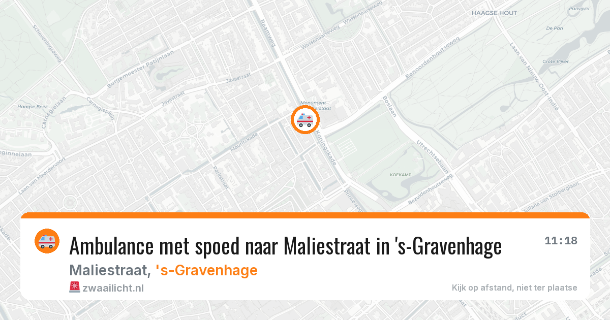 Ambulance met spoed naar Maliestraat in 's-Gravenhage — 16 apr 2026