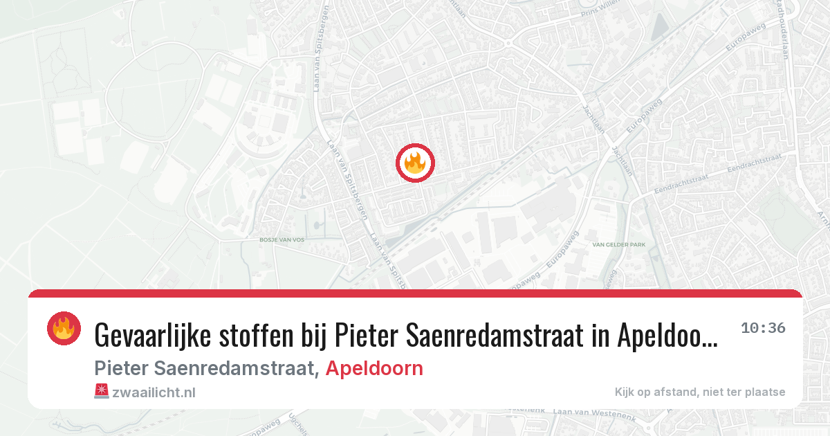 Gevaarlijke stoffen bij Pieter Saenredamstraat in Apeldoorn — 25 mei 2026