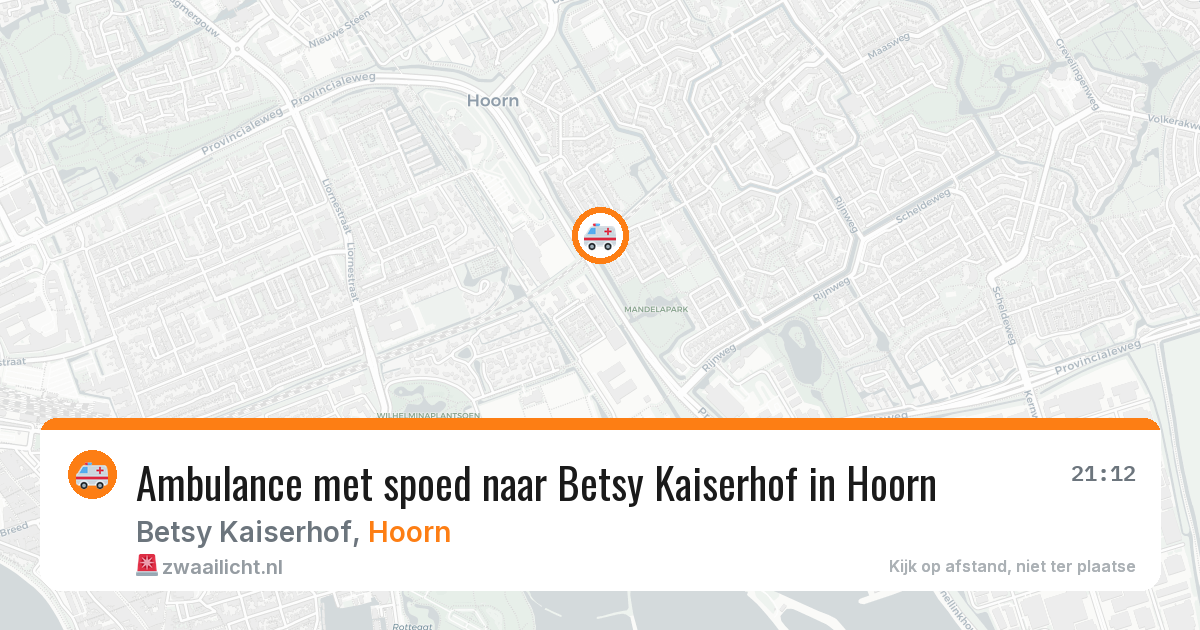 Ambulance met spoed naar Betsy Kaiserhof in Hoorn — 14 mrt 2026