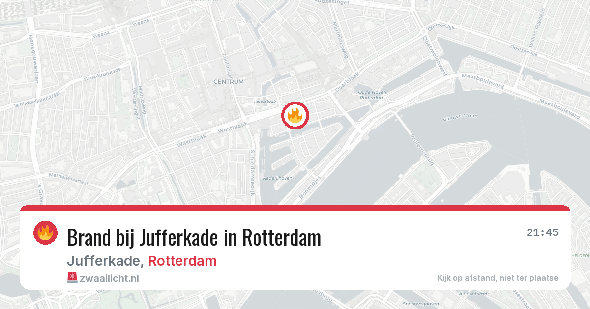 Brand bij Jufferkade in Rotterdam — 17 jul 2026