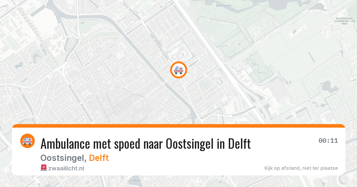 Ambulance met spoed naar Oostsingel in Delft — 31 jul 2026