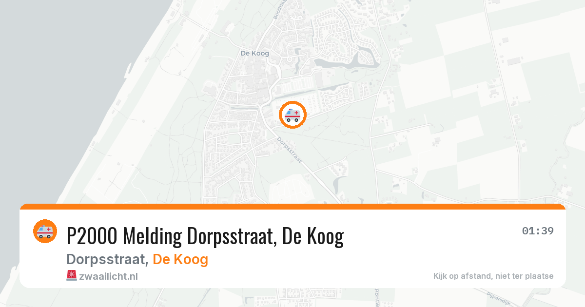 P2000 Melding Dorpsstraat, De Koog — 26 jun 2026