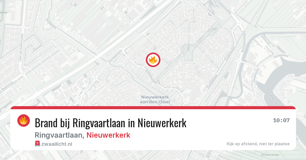 Brand bij Ringvaartlaan in Nieuwerkerk — 16 mei 2026