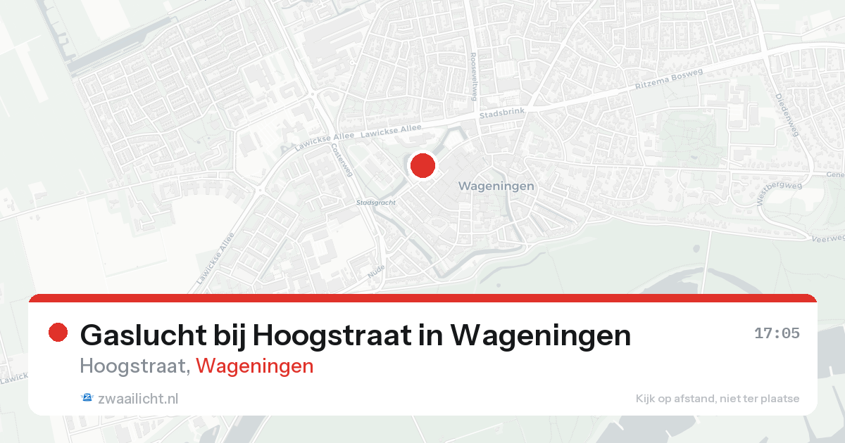 Gaslucht bij Hoogstraat in Wageningen — 17 feb 2026
