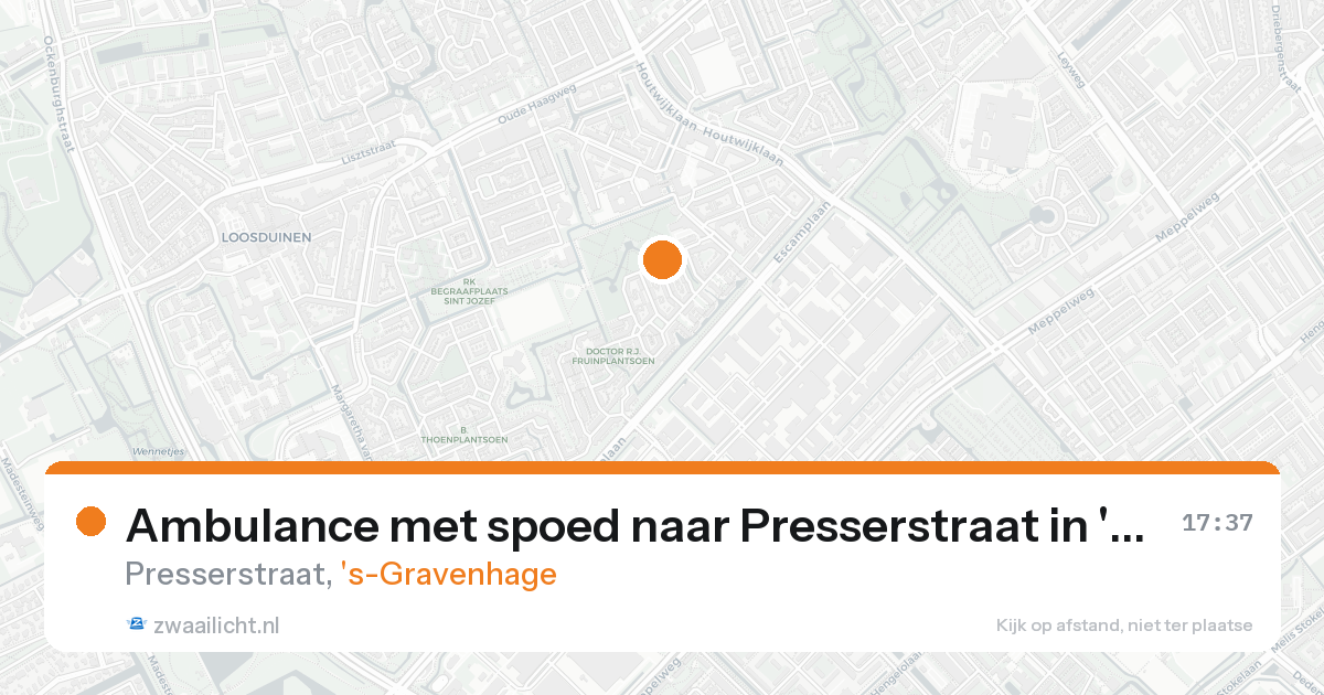 Ambulance met spoed naar Presserstraat in 's-Gravenhage — 24 aug 2026