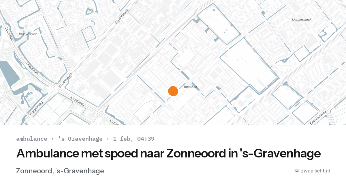 Ambulance met spoed naar Zonneoord in 's-Gravenhage — 1 feb 2026