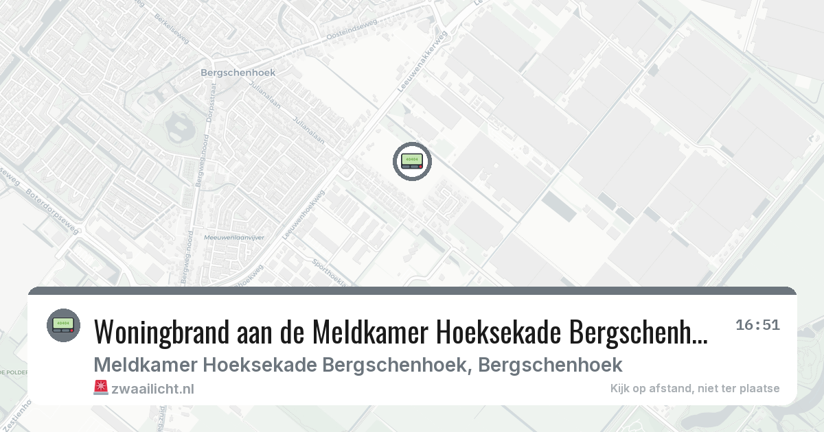Woningbrand aan de Meldkamer Hoeksekade Bergschenhoek in Bergschenhoek — 14 mrt 2026