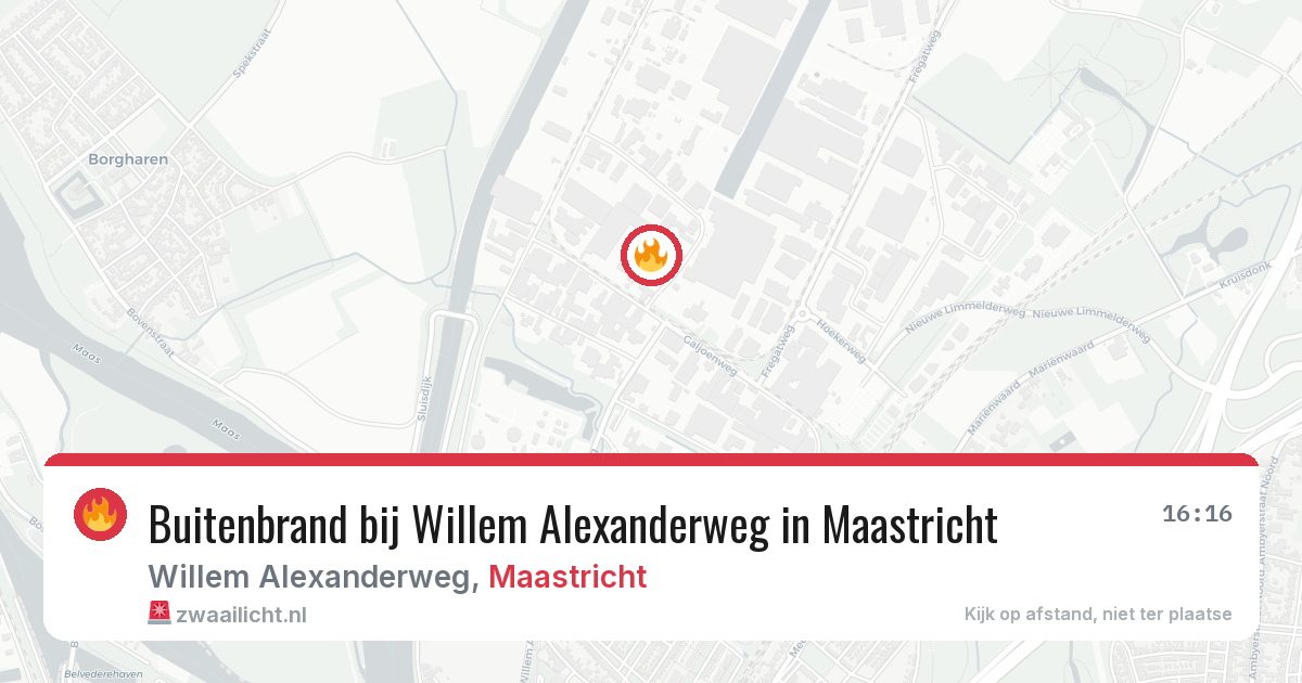 Buitenbrand bij Willem Alexanderweg in Maastricht — 19 jun 2026