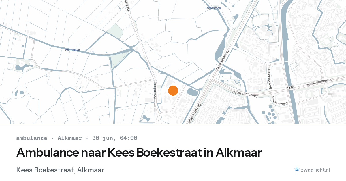 Ambulance naar Kees Boekestraat in Alkmaar — 30 jun 2026