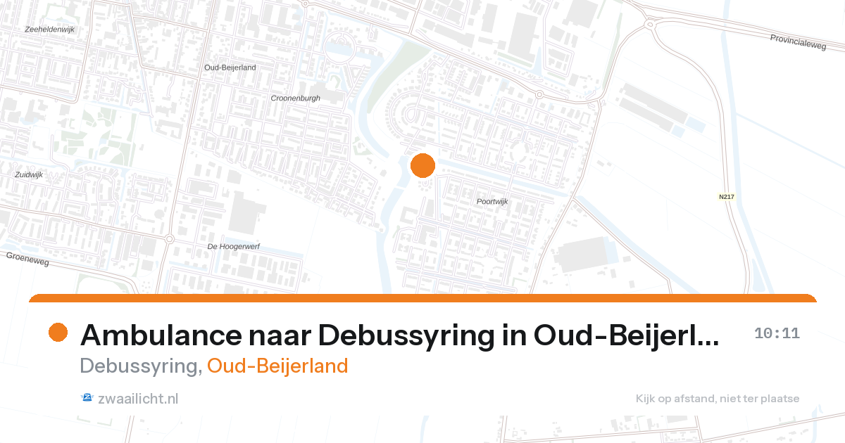 Ambulance naar Debussyring in Oud-Beijerland — 19 mrt 2026