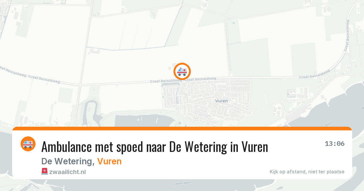 Ambulance met spoed naar De Wetering in Vuren — 11 aug 2026