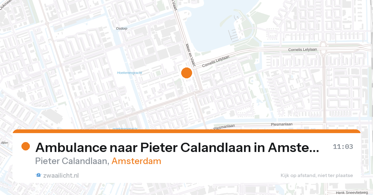 Ambulance naar Pieter Calandlaan in Amsterdam — 28 aug 2026