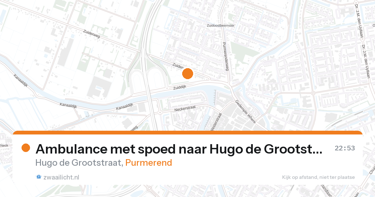 Ambulance met spoed naar Hugo de Grootstraat in Purmerend — 21 jul 2026