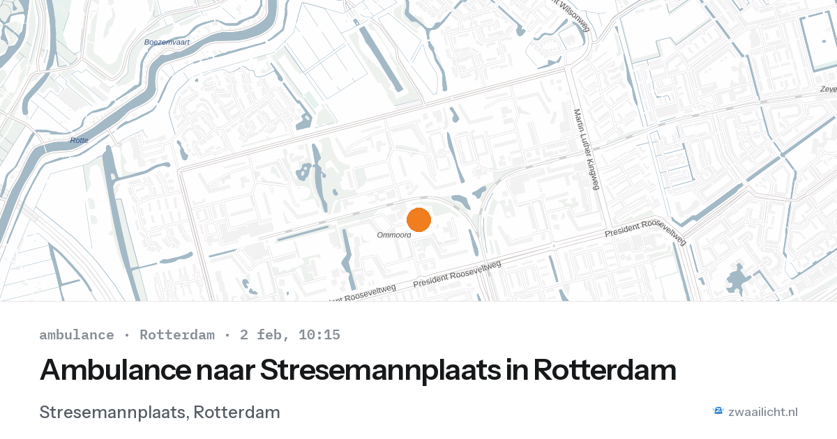Ambulance naar Stresemannplaats in Rotterdam — 2 feb 2026