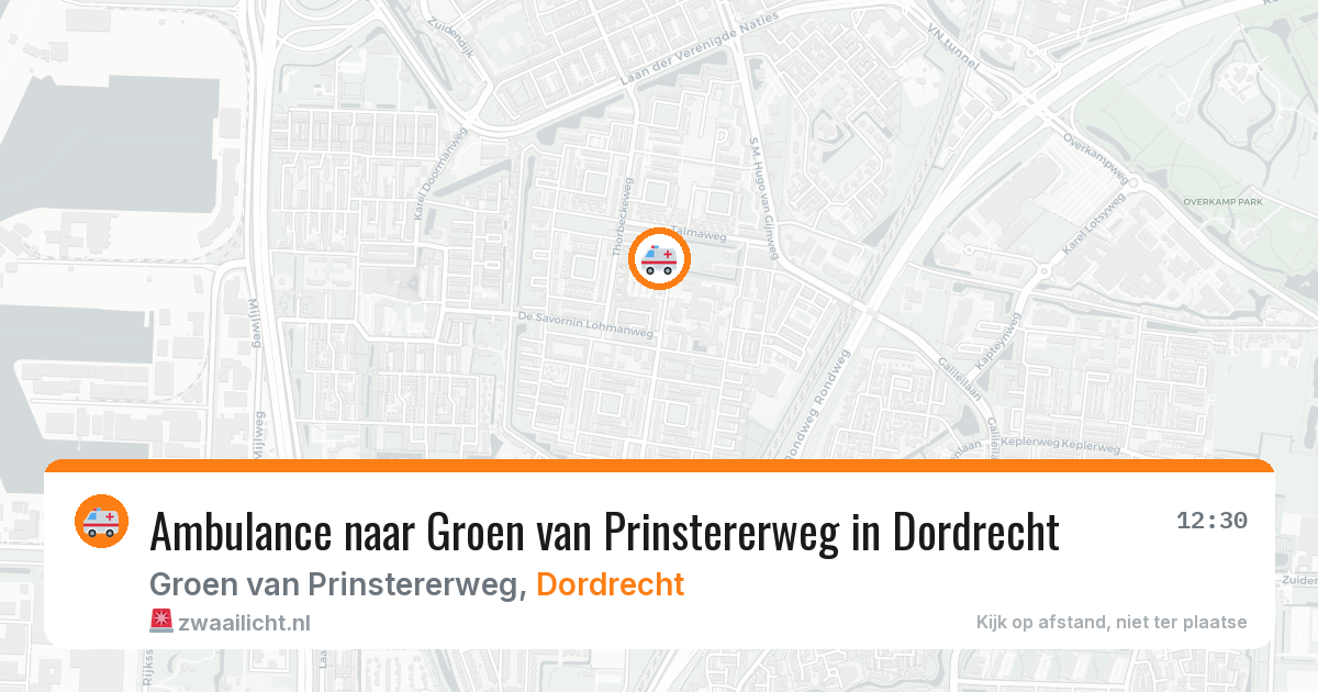 Ambulance naar Groen van Prinstererweg in Dordrecht — 13 aug 2026