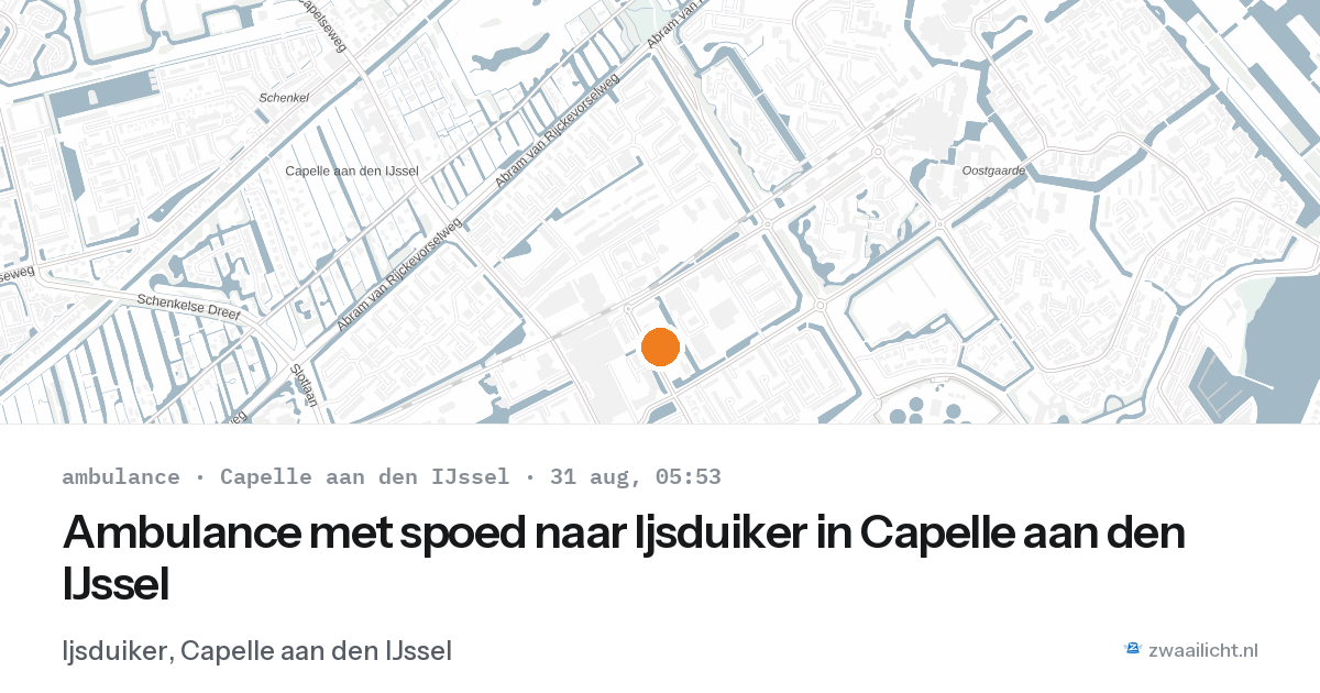 Ambulance met spoed naar Ijsduiker in Capelle aan den IJssel — 31 aug 2026
