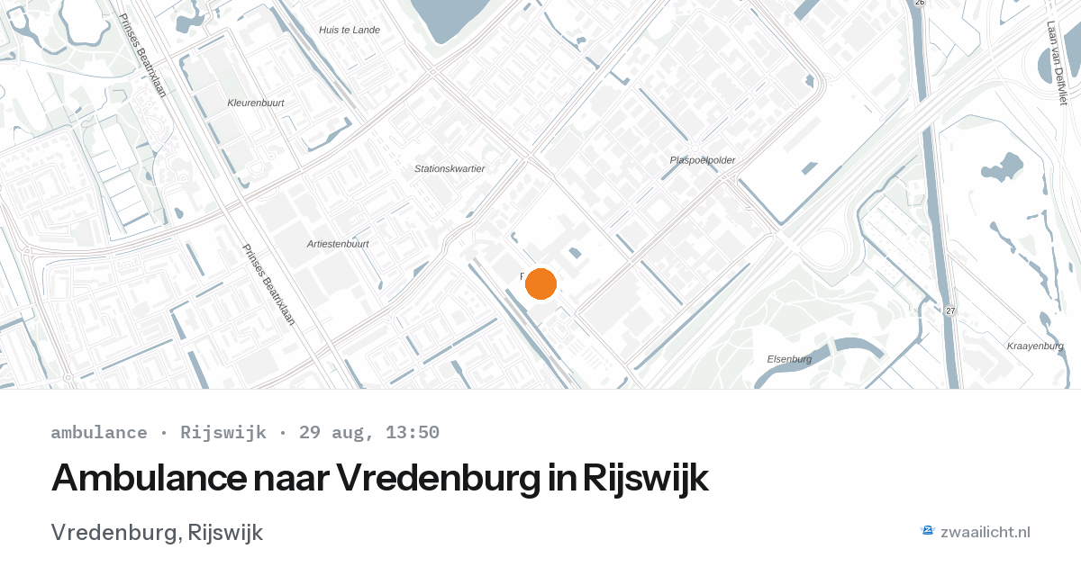 Ambulance naar Vredenburg in Rijswijk — 29 aug 2026