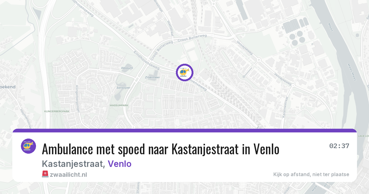 Ambulance met spoed naar Kastanjestraat in Venlo — 29 jun 2026