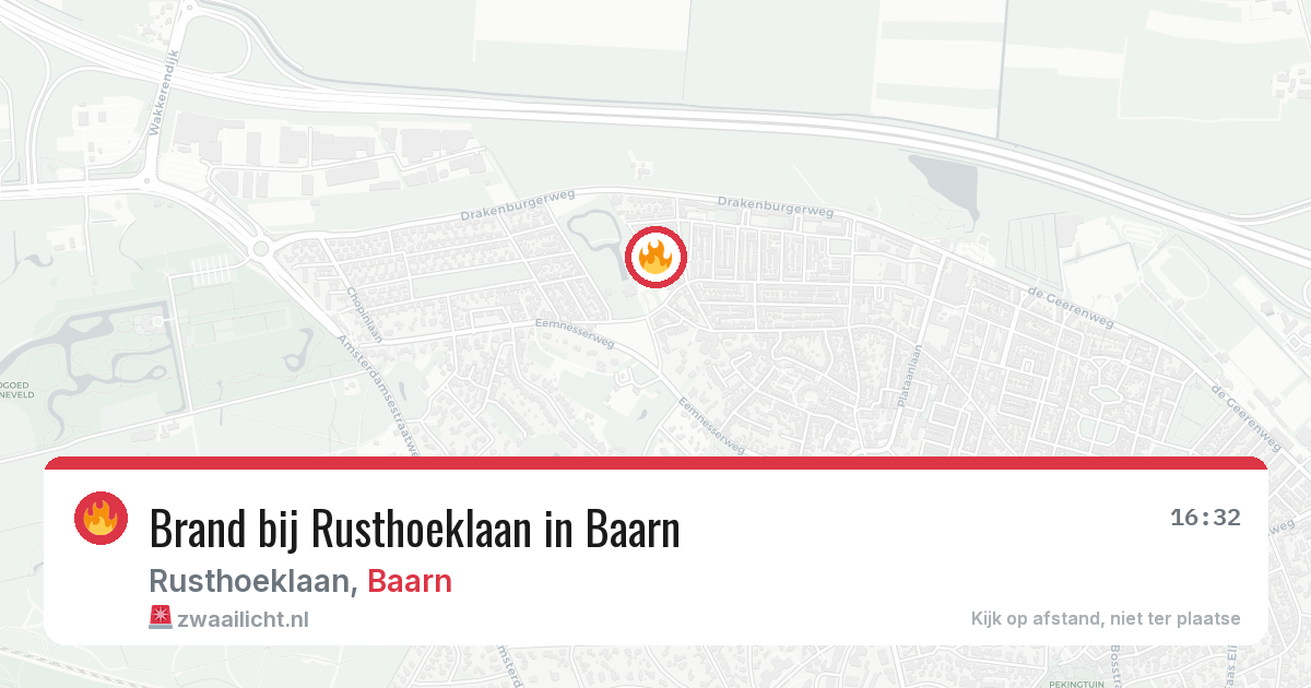 Brand bij Rusthoeklaan in Baarn — 26 mei 2026