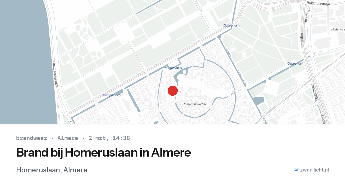 Brand bij Homeruslaan in Almere — 2 mrt 2026