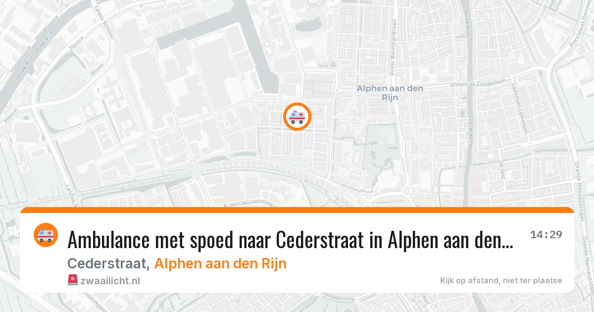 Ambulance met spoed naar Cederstraat in Alphen aan den Rijn — 11 jun 2026