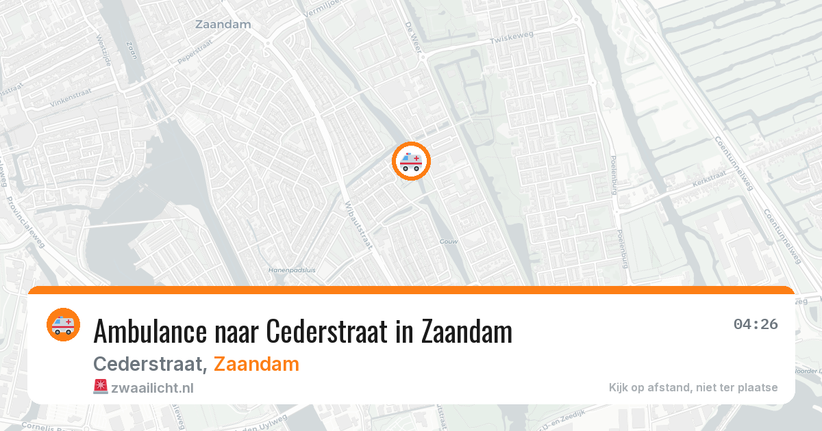 Ambulance naar Cederstraat in Zaandam — 30 jul 2026