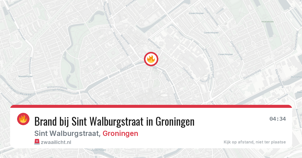 Brand bij Sint Walburgstraat in Groningen — 10 mei 2026