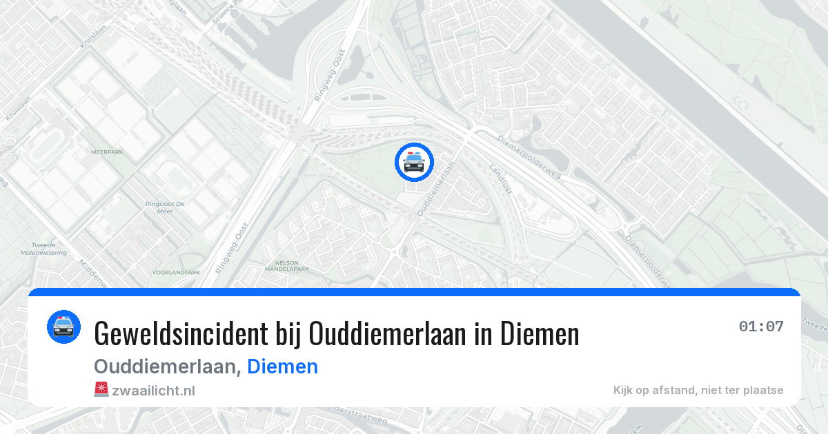 Geweldsincident bij Ouddiemerlaan in Diemen — 5 jun 2026