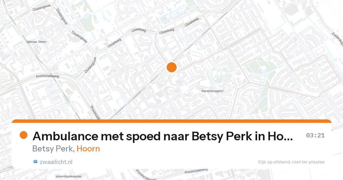 Ambulance met spoed naar Betsy Perk in Hoorn — 27 aug 2026