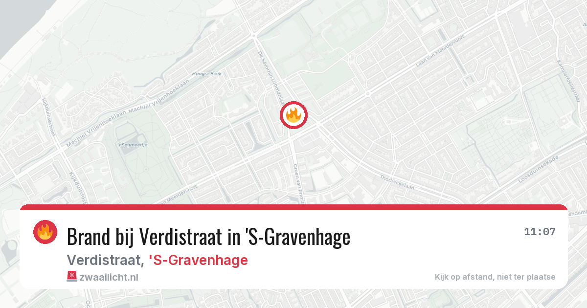 Brand bij Verdistraat in 'S-Gravenhage — 30 jul 2026