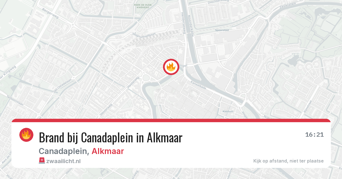 Brand bij Canadaplein in Alkmaar — 1 aug 2026