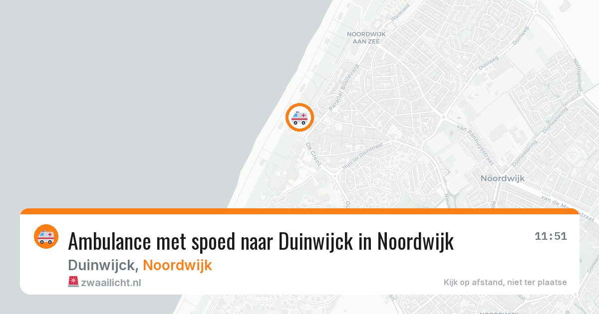 Ambulance met spoed naar Duinwijck in Noordwijk — 4 jul 2026