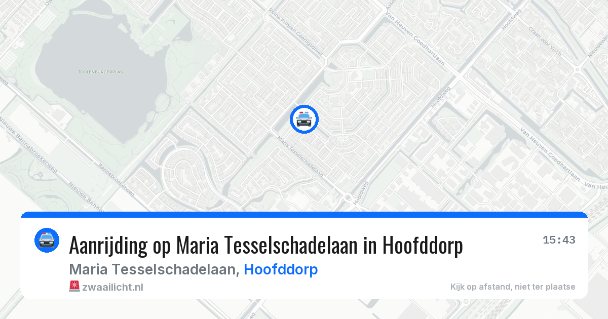 Aanrijding op Maria Tesselschadelaan in Hoofddorp — 20 apr 2026