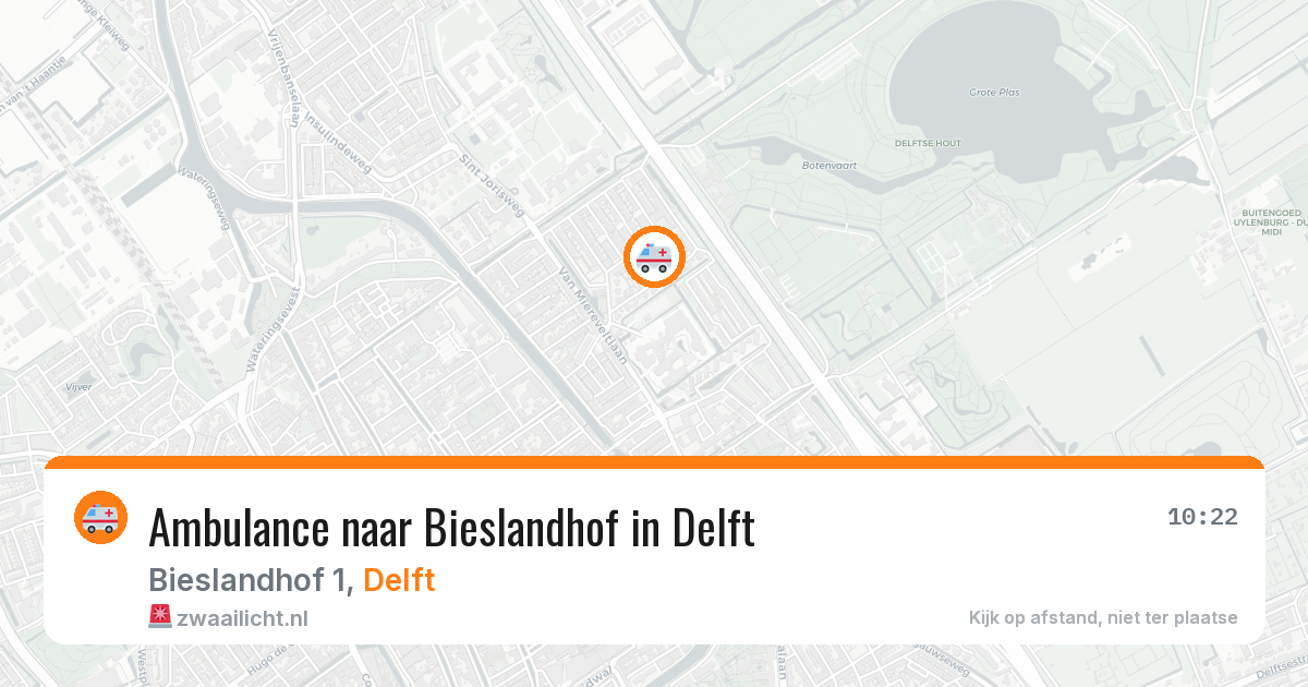 Ambulance naar Bieslandhof in Delft — 31 mei 2026