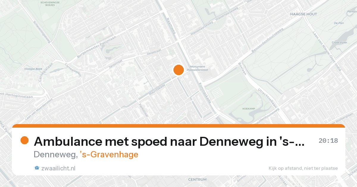 Ambulance met spoed naar Denneweg in 's-Gravenhage — 20 aug 2026