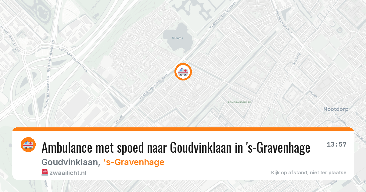 Ambulance met spoed naar Goudvinklaan in 's-Gravenhage — 24 jun 2026